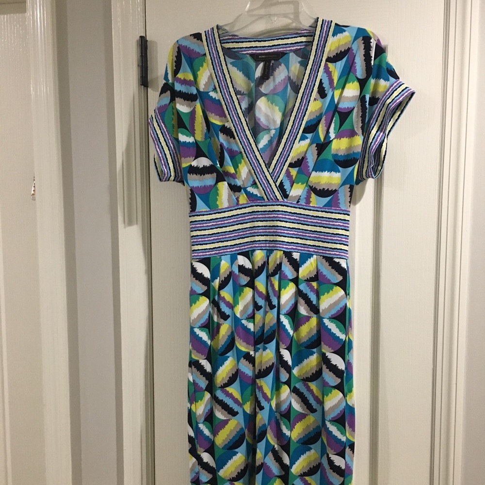 BCBG Max Azria Geometric Faux Wrap Dress - Size XS